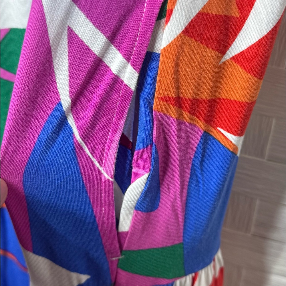 Upcycled Journey Graphic Colorful Floral Boho Tiered T-Shirt Maxi Dress - Picture 4 of 10